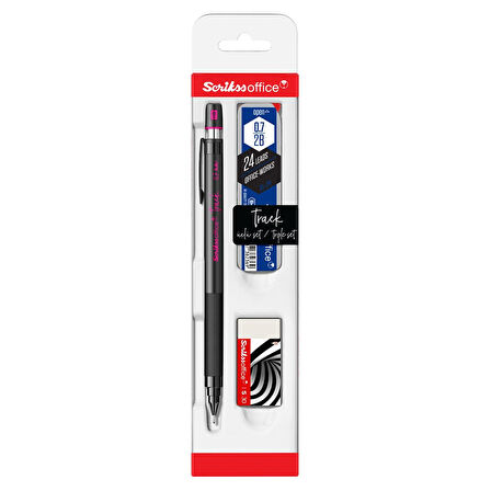 Scrikss Track 3'lü Set Mekanik Kurşun Kalem 0.7 mm Pembe