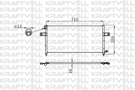 Nissan Klima Radyatoru Nissan Pickup D22 98-> 710×328×20 - Kraftvoll 08060025