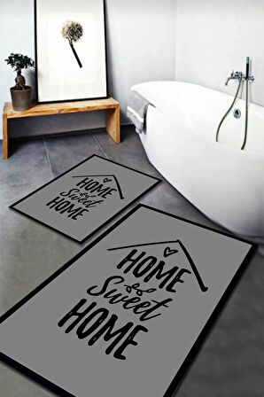Banyo Paspas Takımı 2'li Set Kaymaz Tabanlı Yıkanabilir OS201