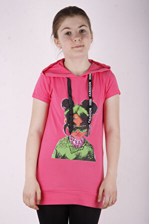 Toontoy Kız Çocuk Billie Eilish Baskılı Kapüşonlu Tişört