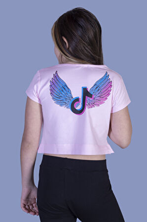 Toontoy Kız Çocuk Ön Arka TikTok Baskılı Tişört