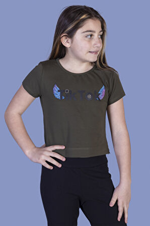 Toontoy Kız Çocuk Ön Arka TikTok Baskılı Tişört