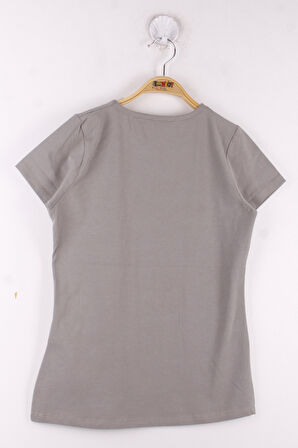 Toontoy Kız Çocuk Önü Dantelli İnci Detaylı Okul Tişört