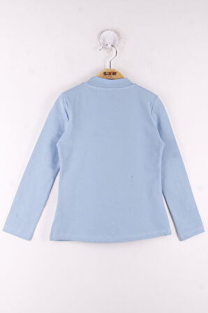 Toontoy Kız Çocuk Önü Dantelli İncili Okul Tişört