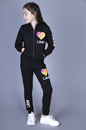 Toontoy Kız Çocuk Likee Baskılı Takım