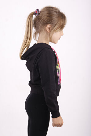 Toontoy Kız Çocuk Dance Baskılı Kapüşonlu Sweatshirt