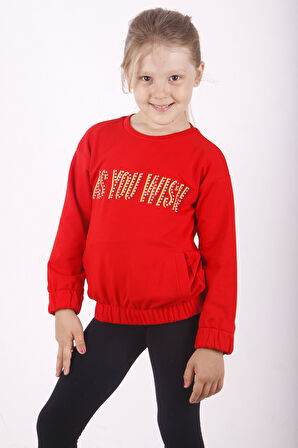 Toontoy Kız Çocuk You Wish Baskılı Sweatshirt