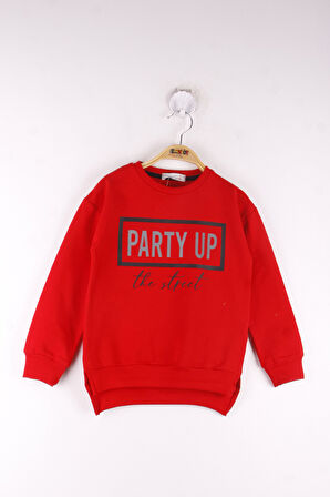 Toontoy Kız Çocuk Party Up Baskılı Sweatshirt 
