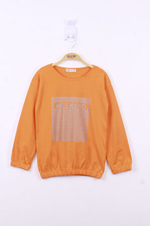 Toontoy Kız Çocuk Weekend Baskılı Tişört