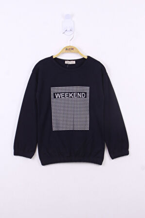 Toontoy Kız Çocuk Weekend Baskılı Tişört