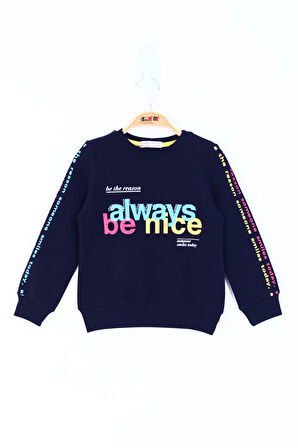 Toontoy Kız Çocuk Always Baskılı Sweatshirt 