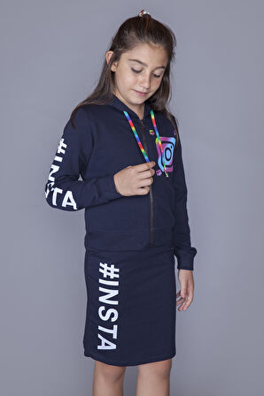 Toontoy Kız Çocuk Instagram Baskılı Etekli Takım