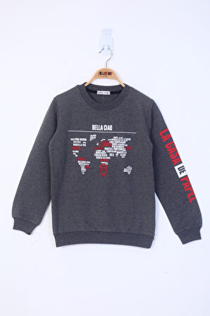 Toontoy Erkek Çocuk Bella Ciao Baskılı Sweatshirt