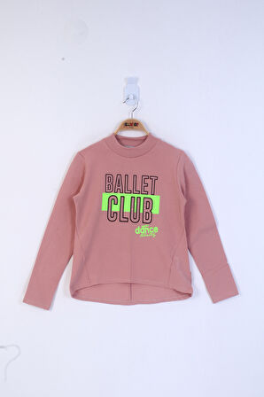 Toontoy Kız Çocuk Ballet Club Baskılı Sweatshirt 