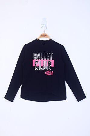 Toontoy Kız Çocuk Ballet Club Baskılı Sweatshirt 