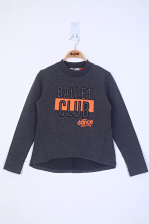 Toontoy Kız Çocuk Ballet Club Baskılı Sweatshirt 