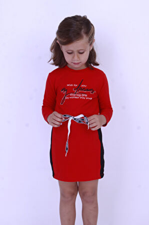 Toontoy Kız Çocuk My Dreams Baskılı Elbise