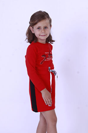 Toontoy Kız Çocuk My Dreams Baskılı Elbise