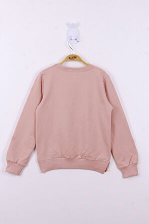 Toontoy Kız Çocuk Power Renkli Baskılı Sweatshirt