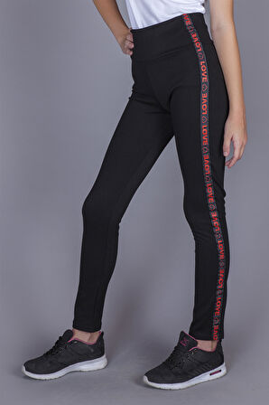 Toontoy Kız Çocuk Love Şeritli Tayt