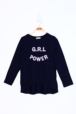 Toontoy Kız Çocuk Grl Power Baskılı Tişört