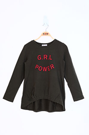 Toontoy Kız Çocuk Grl Power Baskılı Tişört