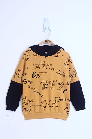 Toontoy Erkek Çocuk Yazı Baskılı Sweatshirt