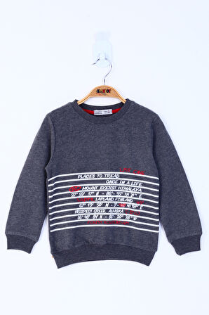 Toontoy Erkek Çocuk Yazı Baskılı Sweatshirt