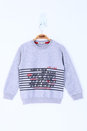 Toontoy Erkek Çocuk Yazı Baskılı Sweatshirt