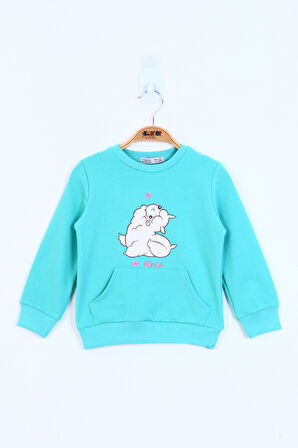 Toontoy Kız Çocuk Kuzu Baskılı Sweatshirt 
