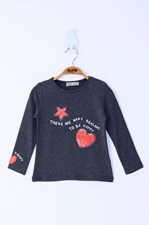 Toontoy Kız Çocuk Pul İşlemeli Sweatshirt 