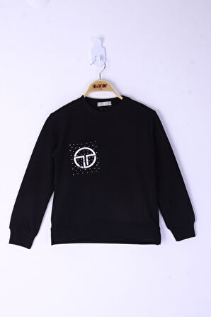 Toontoy Kız Çocuk Cebi Arma Baskılı Sweatshirt