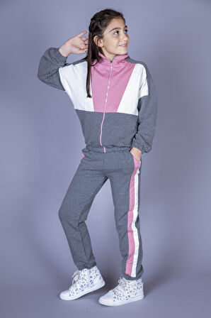 Toontoy Kız Çocuk Garnili Eşofman Takım