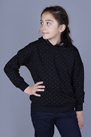 Toontoy Kız Çocuk Taş İşlemeli Sweatshirt 