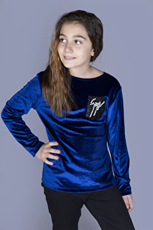 Toontoy Kız Çocuk Göğsü İncili Tişört