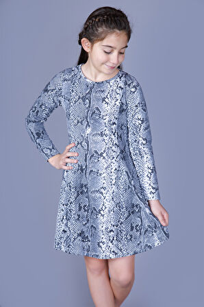 Toontoy Kız Çocuk Desenli Elbise