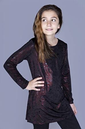 Toontoy Kız Çocuk Simli Harf Desenli Tişört