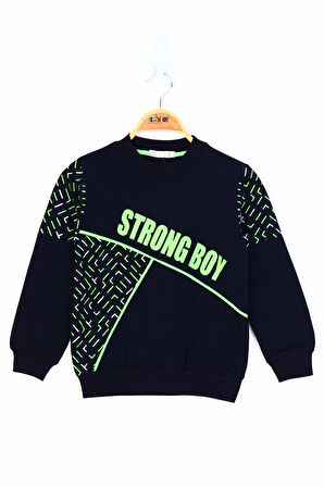 Toontoy Erkek Çocuk Strong Boy Baskılı Sweatshirt