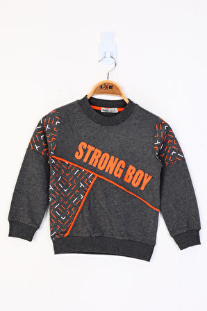 Toontoy Erkek Çocuk Strong Boy Baskılı Sweatshirt