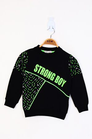Toontoy Erkek Çocuk Strong Boy Baskılı Sweatshirt