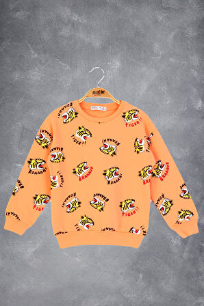 Toontoy Erkek Çocuk Tıger Baskılı Sweatshirt