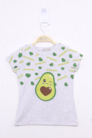 Toontoy Kız Çocuk Avokado Baskılı Tişört