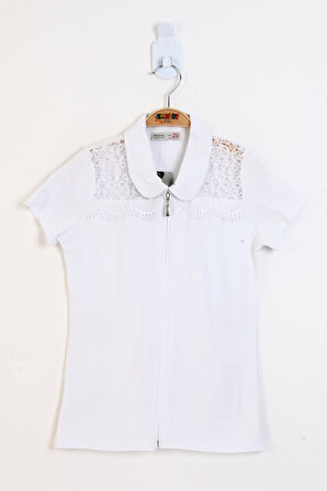 Toontoy Kız Çocuk Fermuar Kaptamalı Tişört