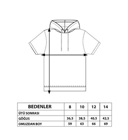 Toontoy Kız Çocuk Billie Eilish Baskılı Kapüşonlu Tişört