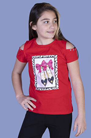 Toontoy Kız Çocuk Baskılı Tişört