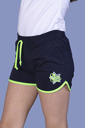 Toontoy Kız Çocuk Star Girl Nakışlı Şort