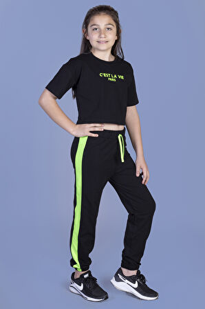 Toontoy Kız Çocuk Crop Model Eşofman Takımı