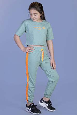 Toontoy Kız Çocuk Crop Model Eşofman Takımı