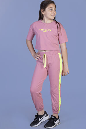 Toontoy Kız Çocuk Crop Model Eşofman Takımı