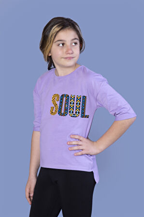 Toontoy Kız Çocuk Soul Baskılı Tişört